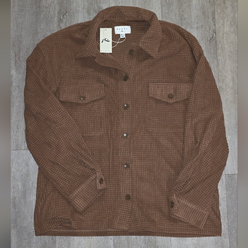 Rusty Brown Men's Shirt Jacket Size Large